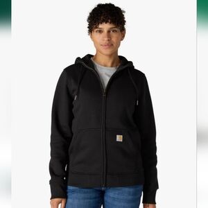 Carhartt Women's Black Relaxed Fit Zip Up Hoodie Sz M